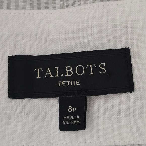 Talbots Women’s 100% Linen Blazer White Size 8P Single Button Lined NWOT - Picture 5 of 8